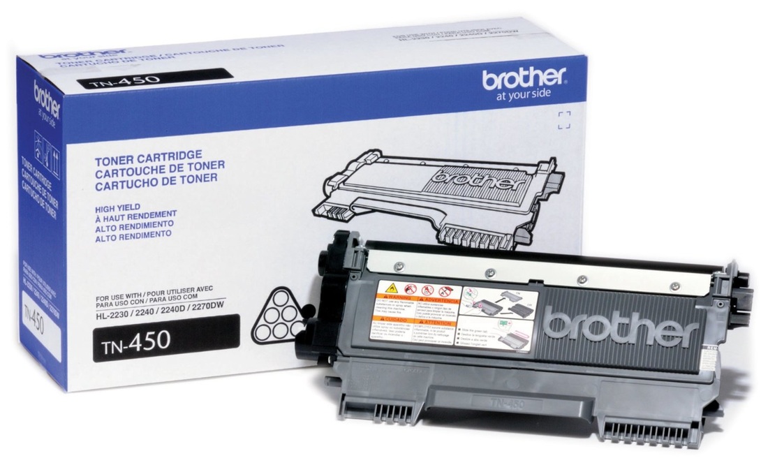 a picture of a Brother TN450 Black High Yield Toner Cartridge